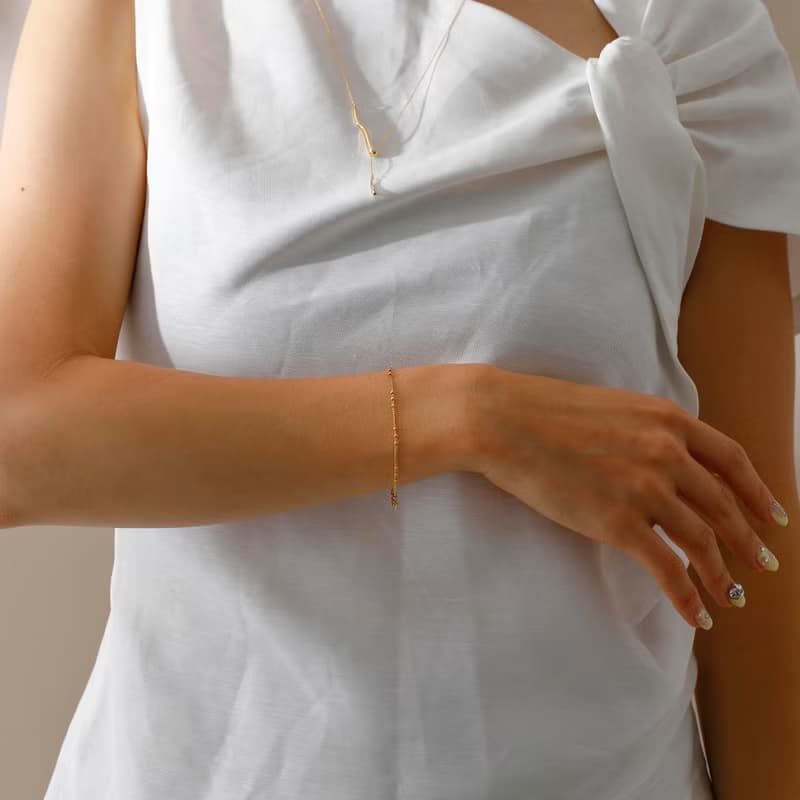petit point bracelet GD ニッケルフリーマグネットブレスレット　磁石で着脱簡単なシンプルブレスレット　ゴールド