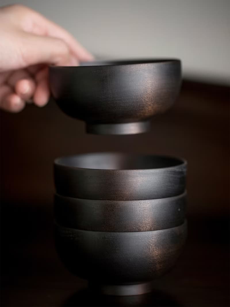 漆碗 中古木材 擦拭大漆