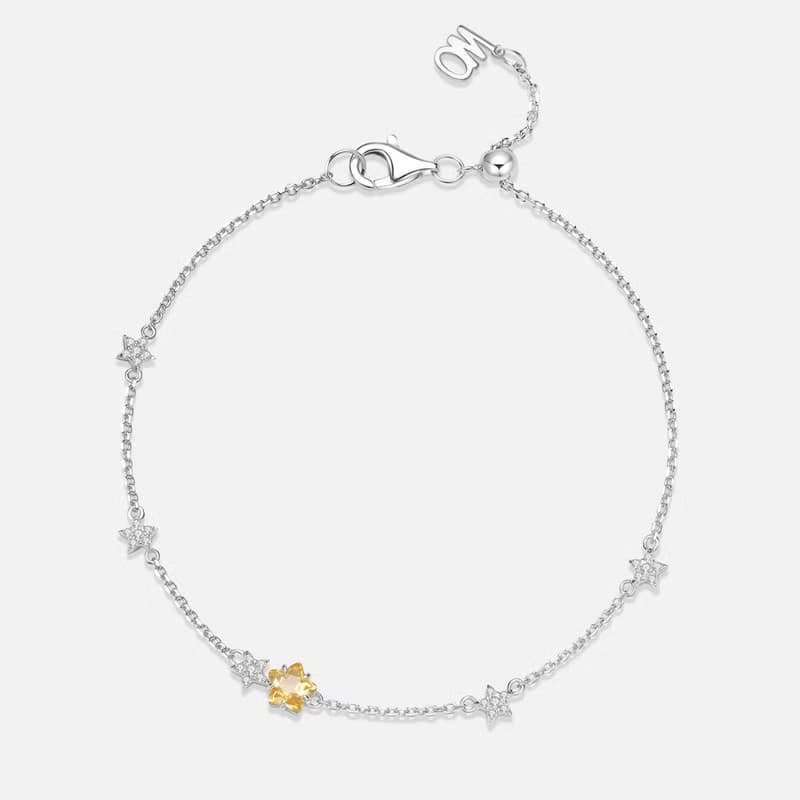 THE STAR 星星黃水晶925銀手鍊