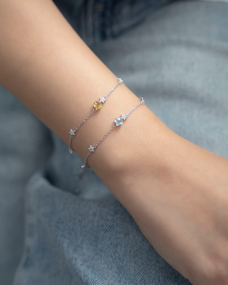 THE STAR 星星黃水晶925銀手鍊