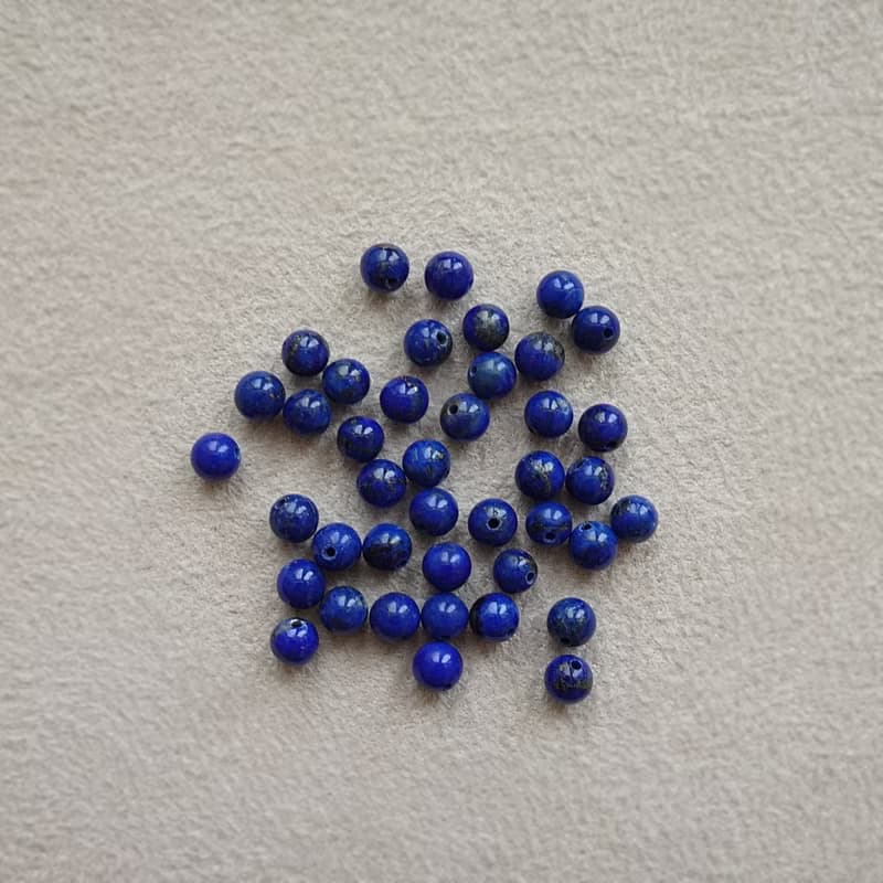 濃郁深藍 青金石 14Kgf 包金 小珠串垂墜耳環 冬日風情