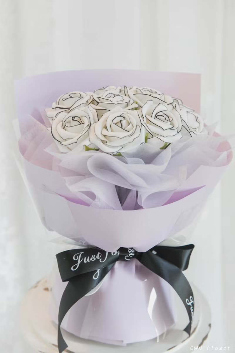 紫玫瑰花束/香皂花花束/生日花束/情人節花束/告白花束/永生花束