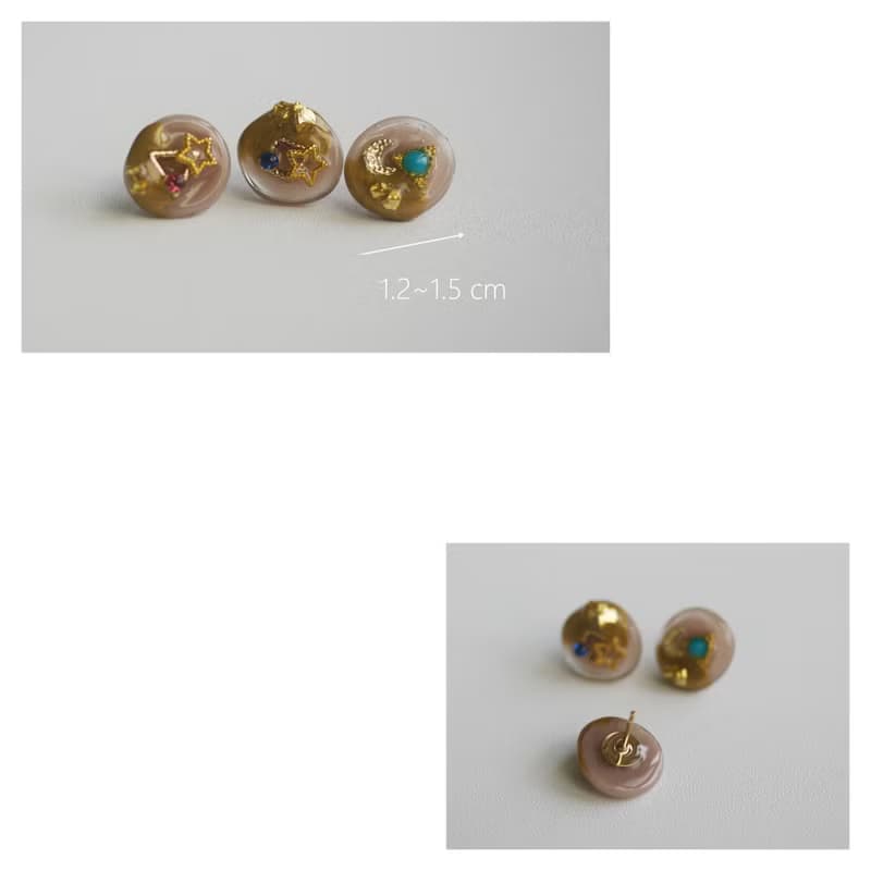 魔法封印 | 小巧感樹脂耳飾 | 穿式 | pierced | 一組三入
