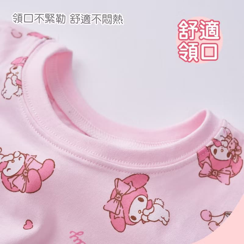 【ONEDER旺達】三麗鷗 美樂蒂純棉短袖套裝 兒童睡衣 純棉套裝