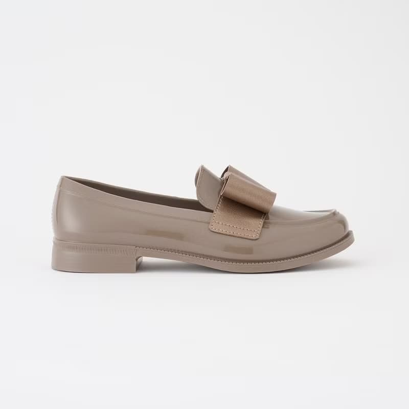 DECO (GREY)  PVC LOAFER / RAIN SHOES リボンローファー