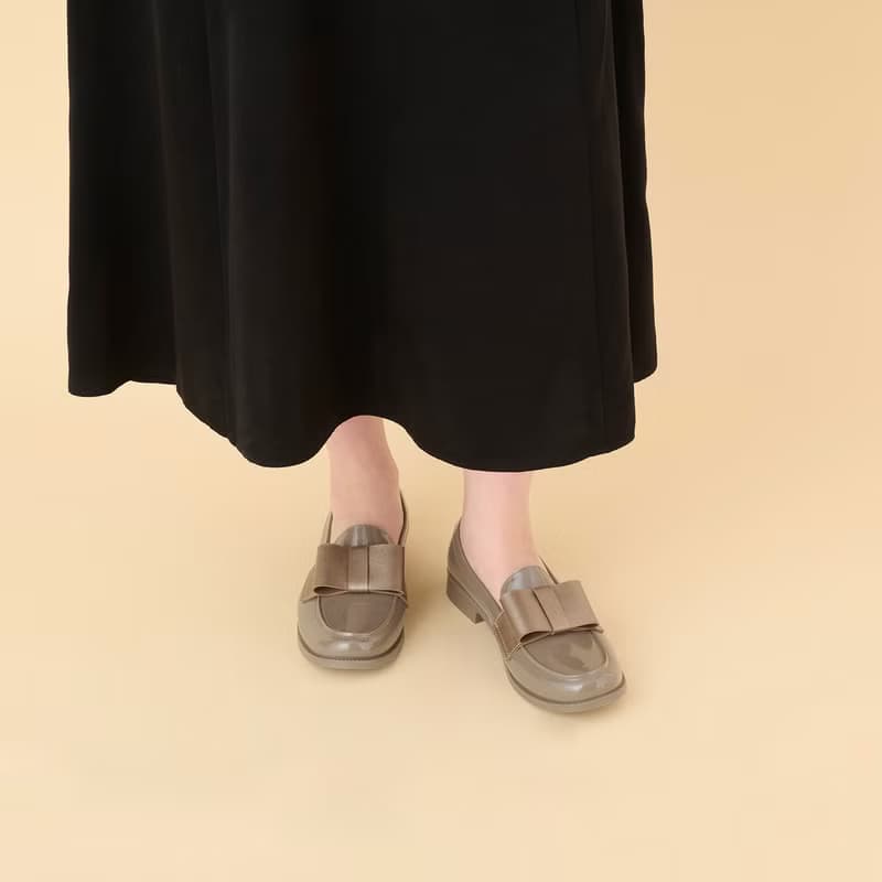 DECO (GREY)  PVC LOAFER / RAIN SHOES リボンローファー