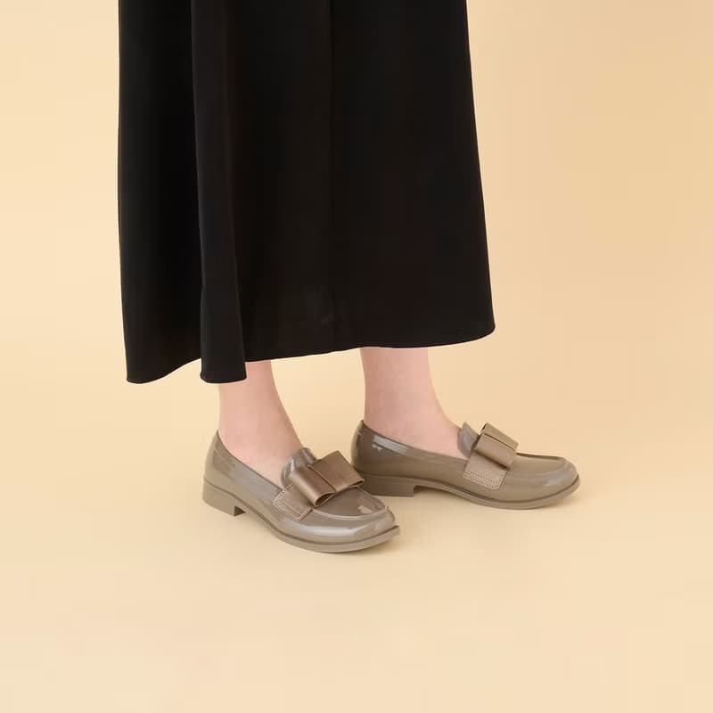 DECO (GREY)  PVC LOAFER / RAIN SHOES リボンローファー