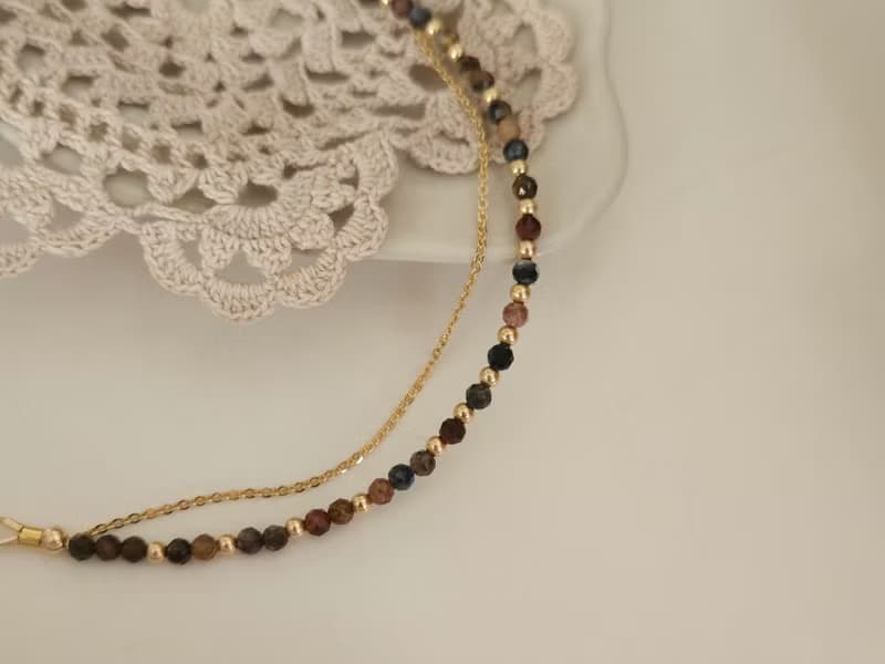 復古大地色系天然石手鍊 14kgf|質感|優雅|通勤|日常配戴