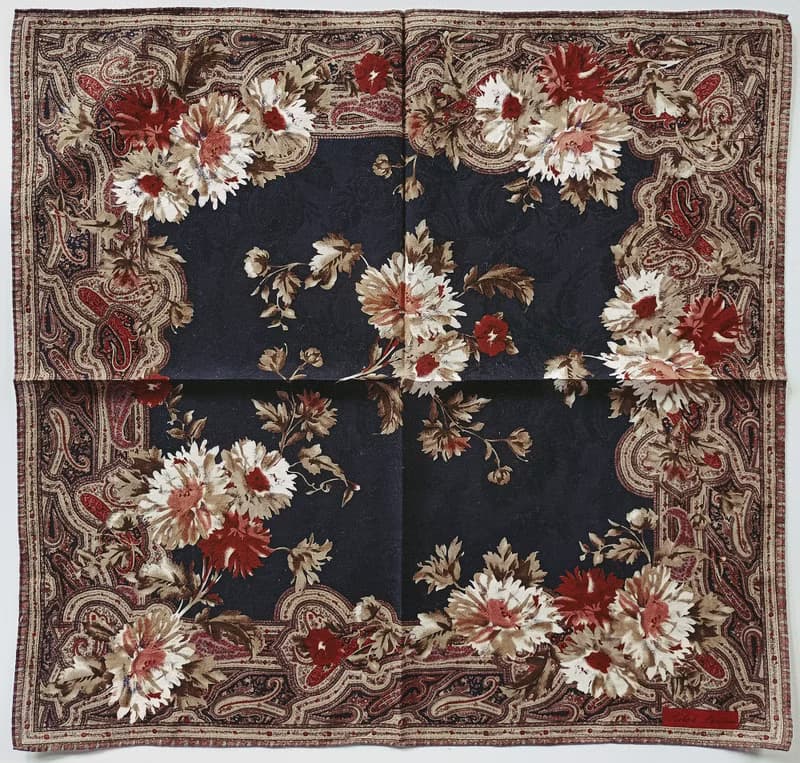 Ralph Lauren Vintage Handkerchief Motif Floral 21 x 20.5 inches