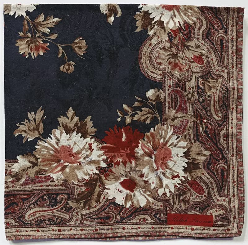 Ralph Lauren Vintage Handkerchief Motif Floral 21 x 20.5 inches