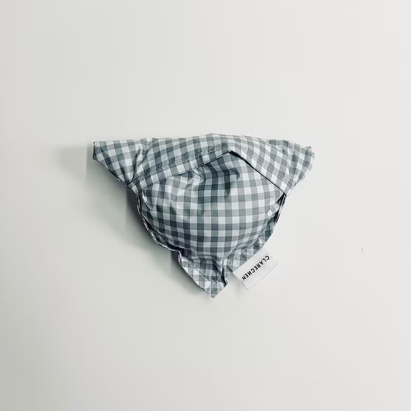 CLARECHEN_愛心方巾_灰色格子