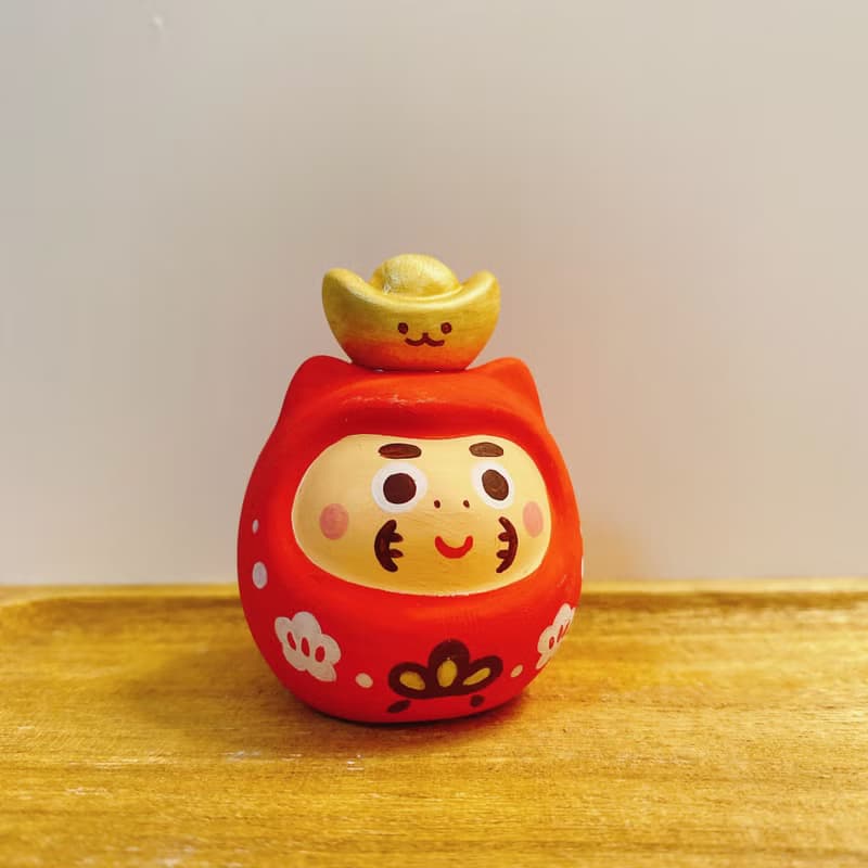 擴香石 | 緣起物系列 | 手繪 元寶招財達摩