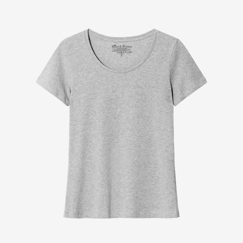 北歐極簡 - 貼身經典有機棉圓領T恤 / 素T / T-shirt 女 (灰)