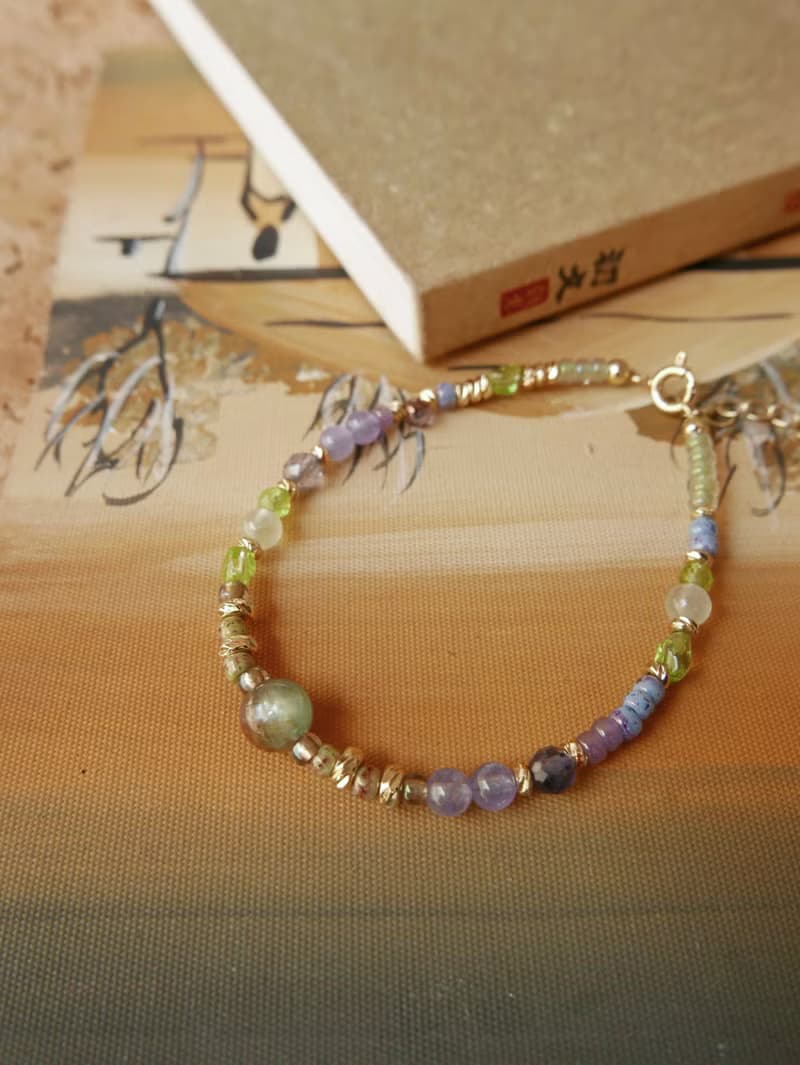 天然石手鍊/綠藍晶/坦桑石