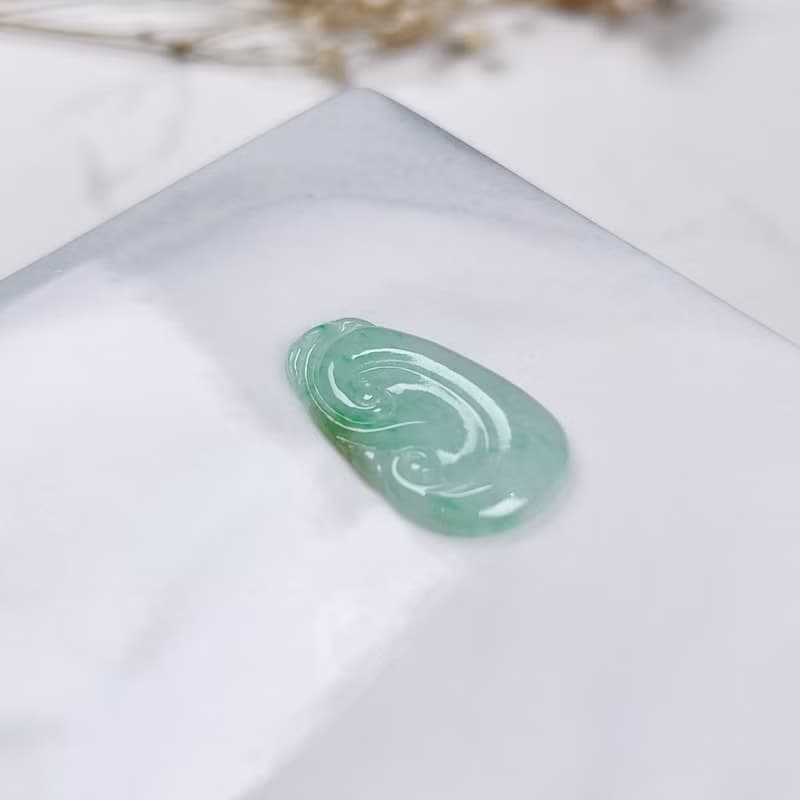 【願‧事事如意】飄花翡翠如意 | 天然A貨翡翠 | 送禮