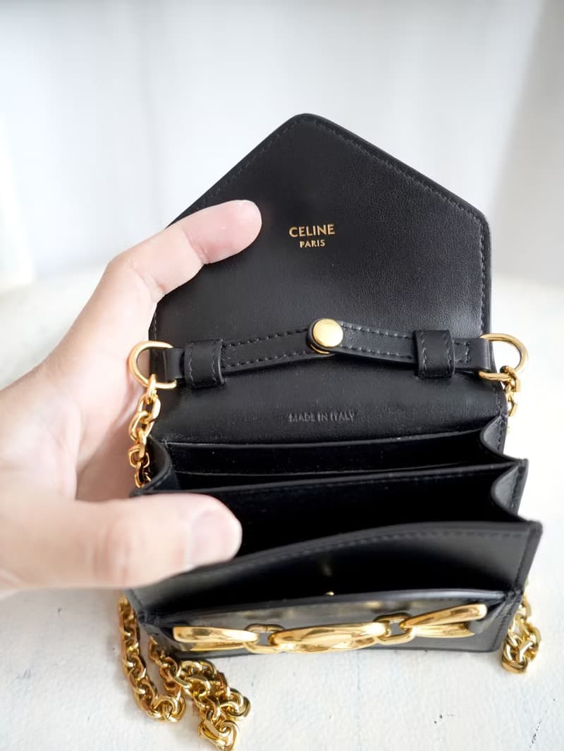 全新CELINE真皮迷你LOGO小廢包卡片套卡包包零錢單邊袋斜孭袋手袋