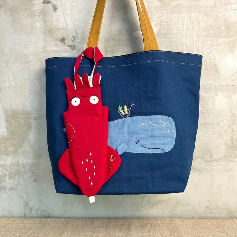 手刺繡老王烏賊餐具袋