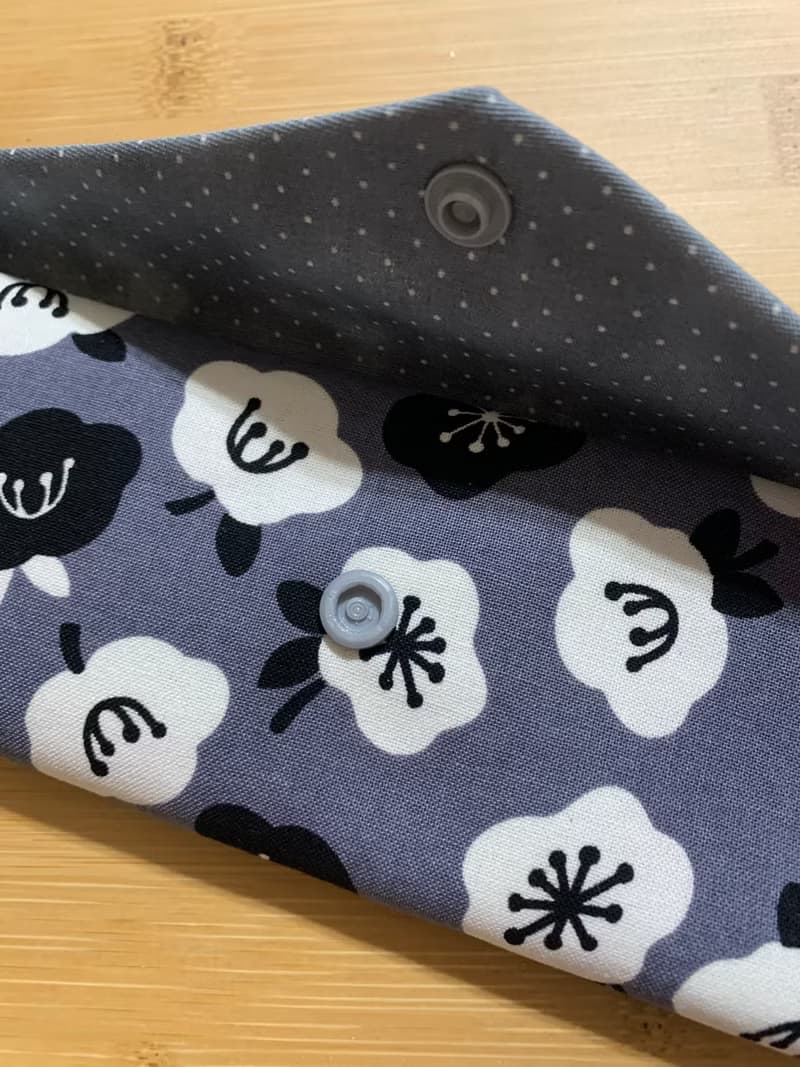 文青風環保純棉筷袋 ~ 花舞 耐看灰 日本 潮物 收納 手作餐具袋