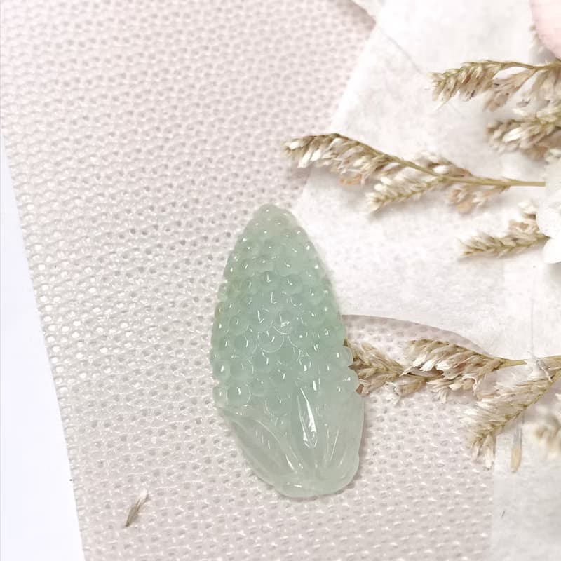 冰種翡翠巧雕玉米 | 天然A貨翡翠 | 送禮