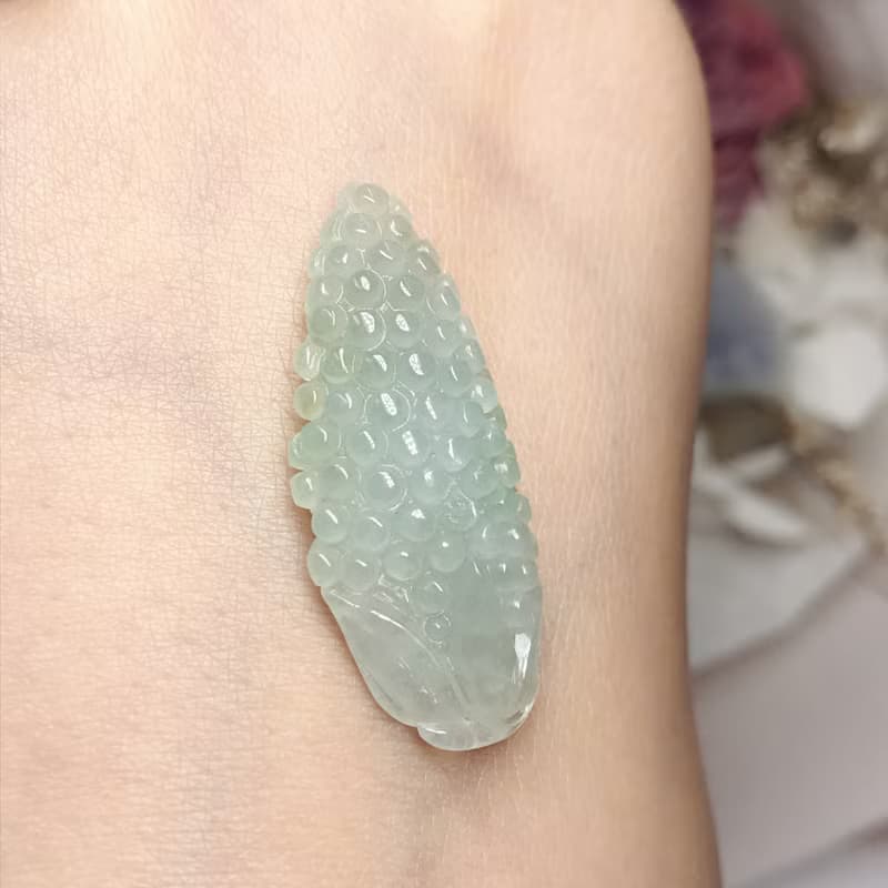 冰種翡翠巧雕玉米 | 天然A貨翡翠 | 送禮