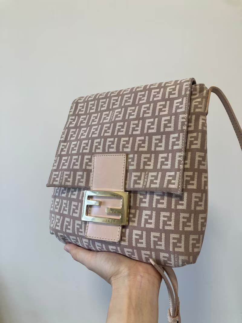 【特選貨品】中古二手Fendi粉紅色老花單肩包 斜背包 側背包 手袋