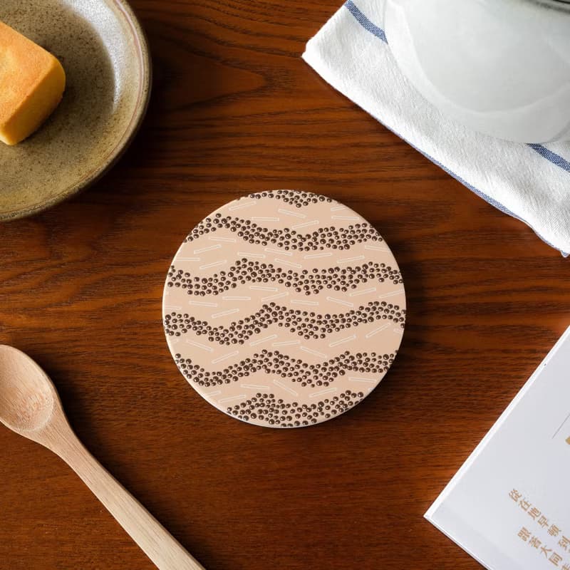 【錦源興】珍珠奶茶陶瓷吸水杯墊 l 底部防滑 鶯歌陶瓷製 禮物