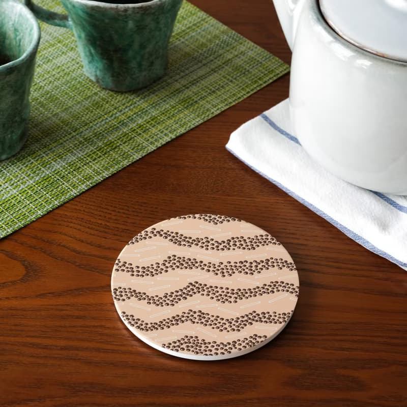 【錦源興】珍珠奶茶陶瓷吸水杯墊 l 底部防滑 鶯歌陶瓷製 禮物