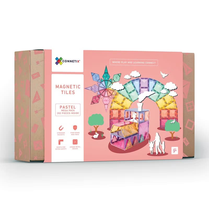 澳洲Connetix粉彩磁力積木-超級豪華組(202pc)  兒童玩具