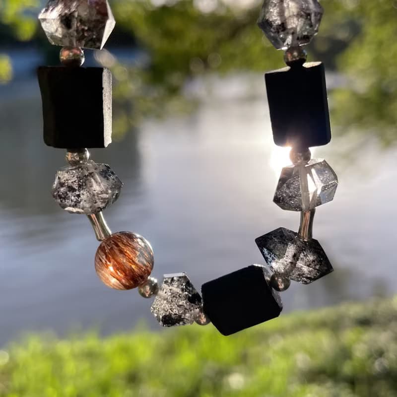 閃靈鑽 黑金超七 黑碧璽 招財 防小人手鍊