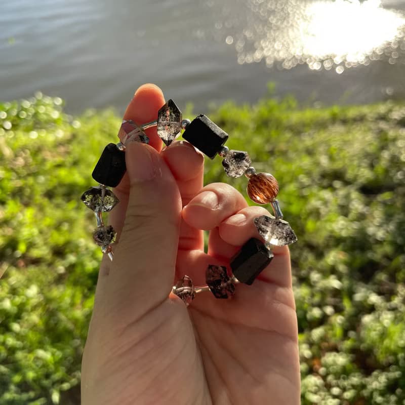 閃靈鑽 黑金超七 黑碧璽 招財 防小人手鍊