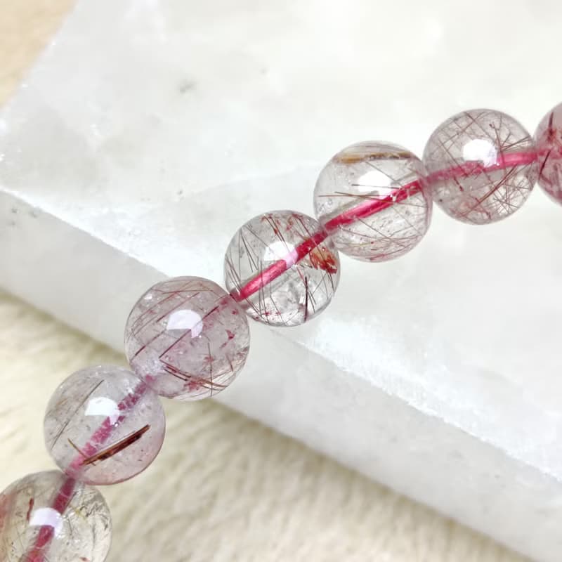 紅銅髮晶 Copper Rutilated Quartz 手串 手鍊 天然水晶 7.5-12mm