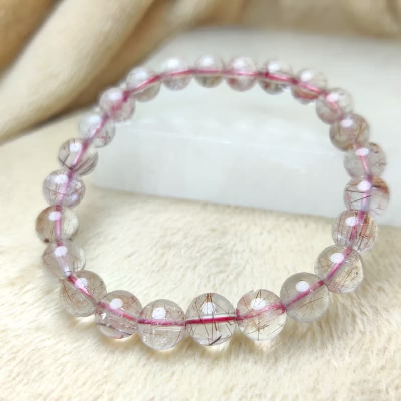 紅銅髮晶 Copper Rutilated Quartz 手串 手鍊 天然水晶 7.5-12mm