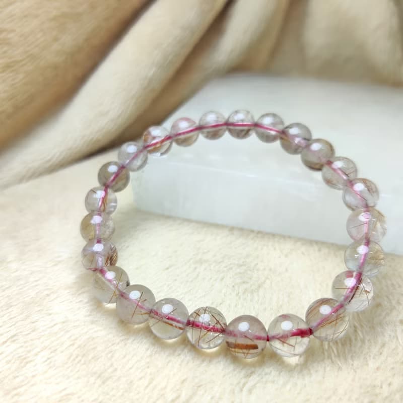 紅銅髮晶 Copper Rutilated Quartz 手串 手鍊 天然水晶 7.5-12mm