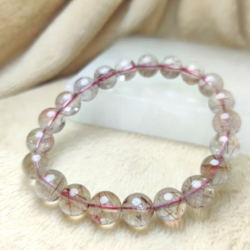 紅銅髮晶 Copper Rutilated Quartz 手串 手鍊 天然水晶 7.5-12mm