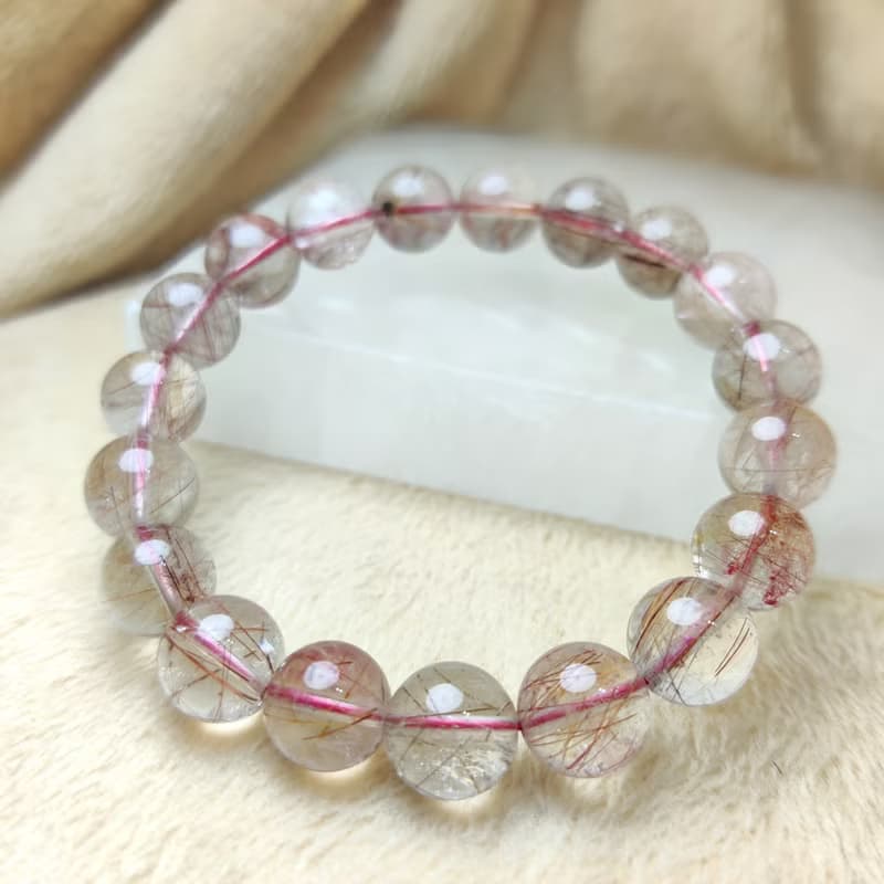 紅銅髮晶 Copper Rutilated Quartz 手串 手鍊 天然水晶 7.5-12mm