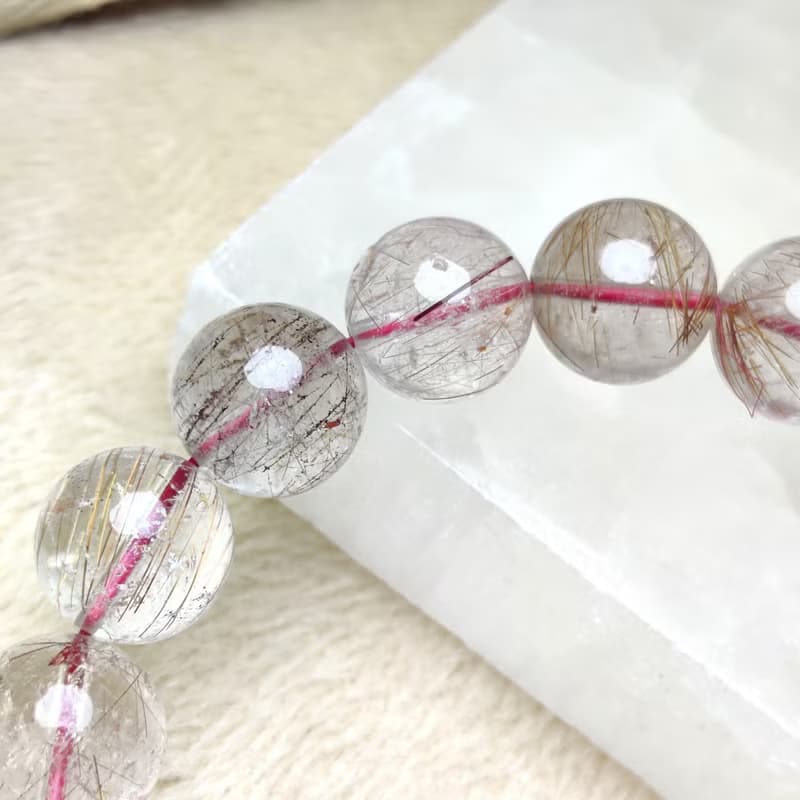 紅銅髮晶 Copper Rutilated Quartz 手串 手鍊 天然水晶 7.5-12mm