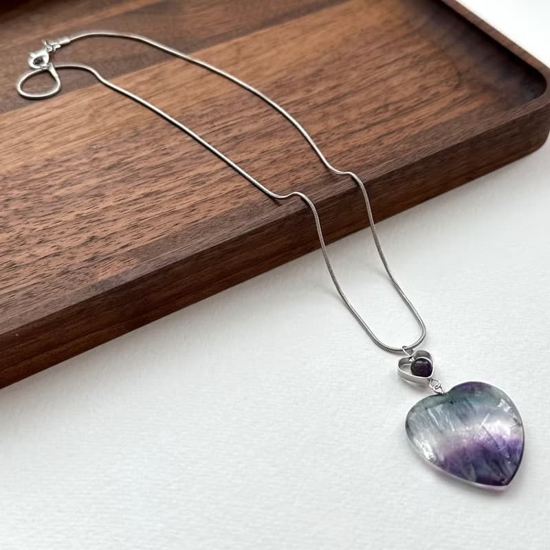 【雙子巨蟹座|6月】螢石紫水晶心型項鏈 智慧 創意 直覺 人際關係
