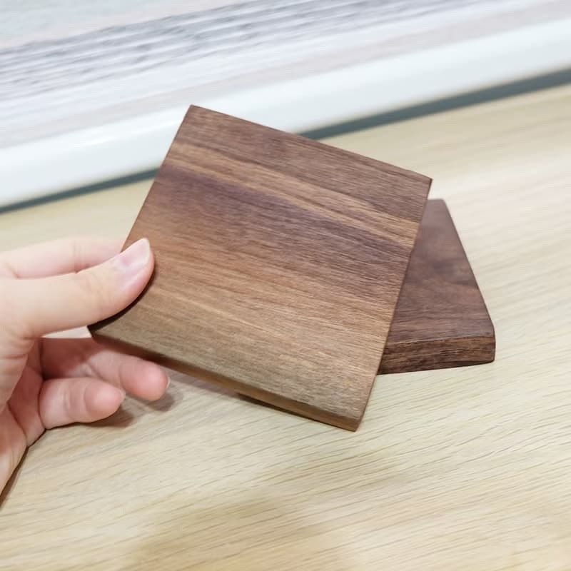 原木。柚木 / 黑胡桃木 / 紅花梨木茶杯墊交換禮物。節日禮物。