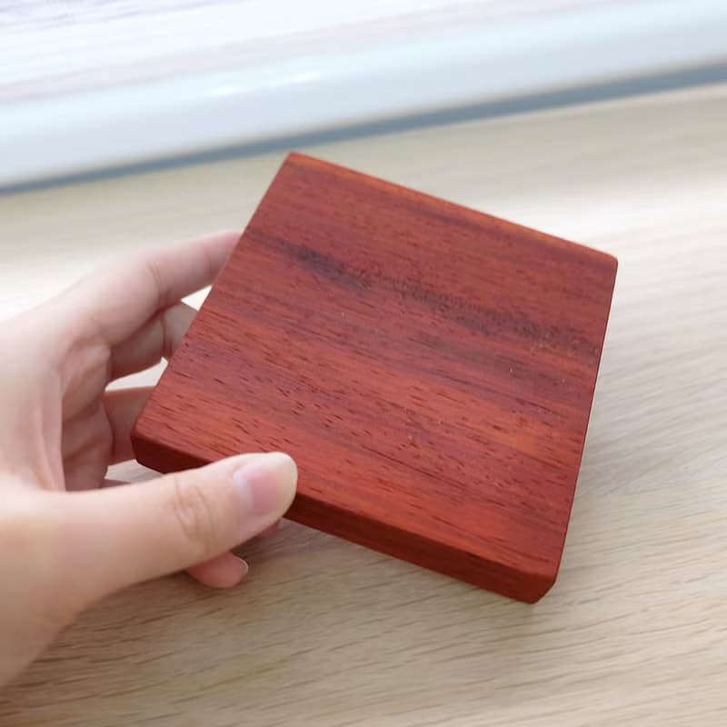 原木。柚木 / 黑胡桃木 / 紅花梨木茶杯墊交換禮物。節日禮物。