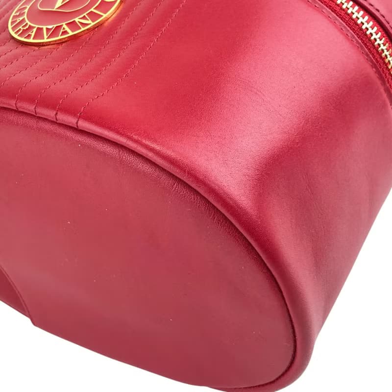 【 日本直送　名牌中古包 】VALENTINO GARAVANI ハンドバッグ レッド メダル レザー バニティバッグ vintage オールド n8rmd6