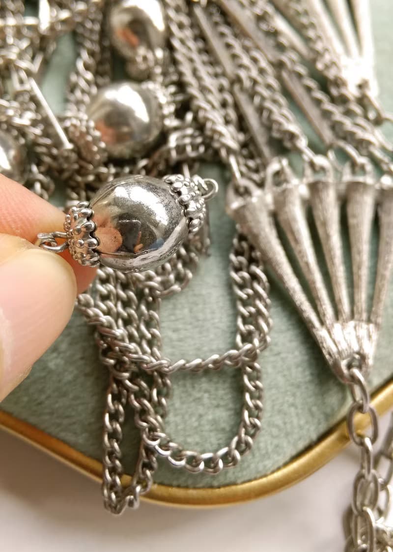 【西洋古董飾品】希臘女神 銀色調 多鍊 項鍊