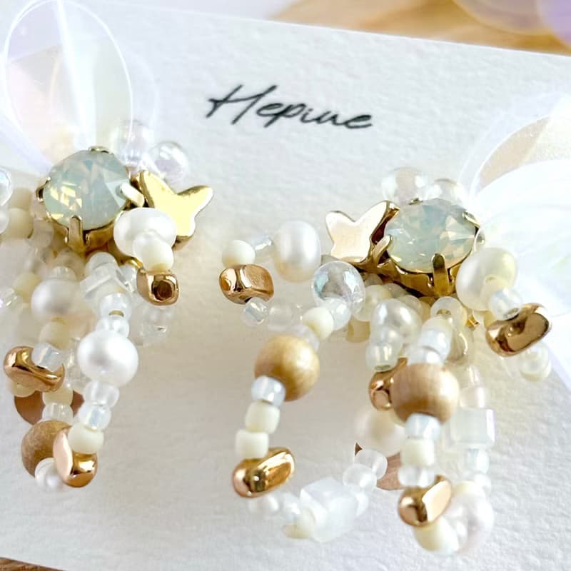 flarelet (White) : earring耳夾 / pierce耳釘