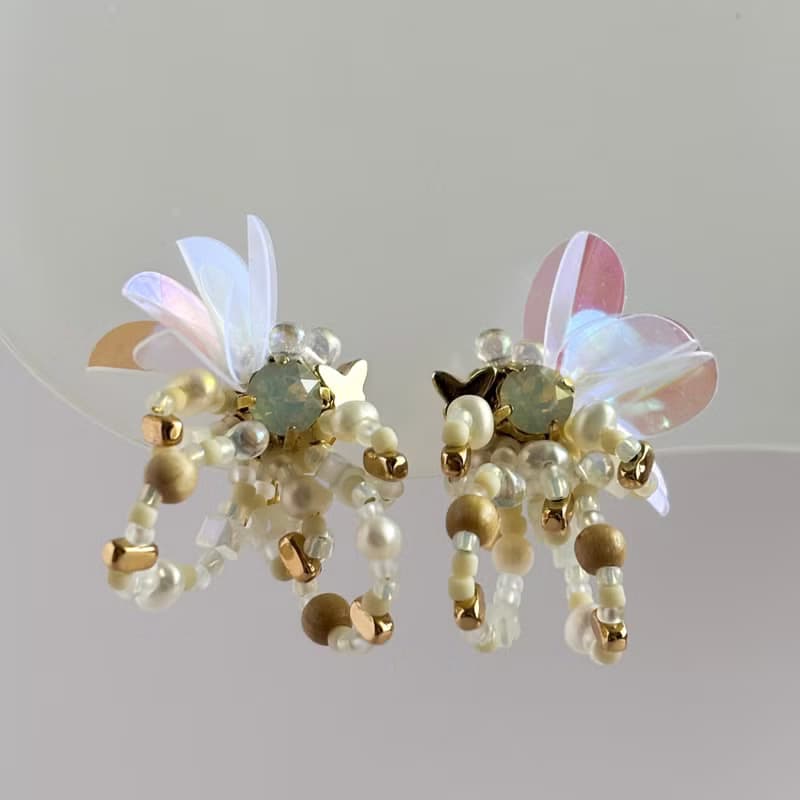 flarelet (White) : earring耳夾 / pierce耳釘