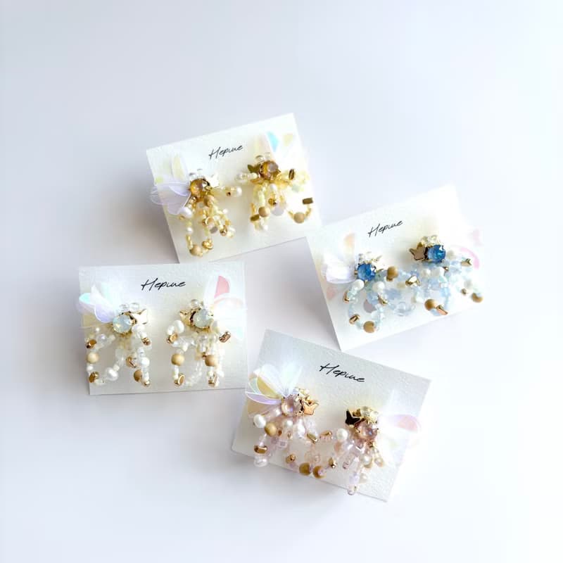flarelet (White) : earring耳夾 / pierce耳釘