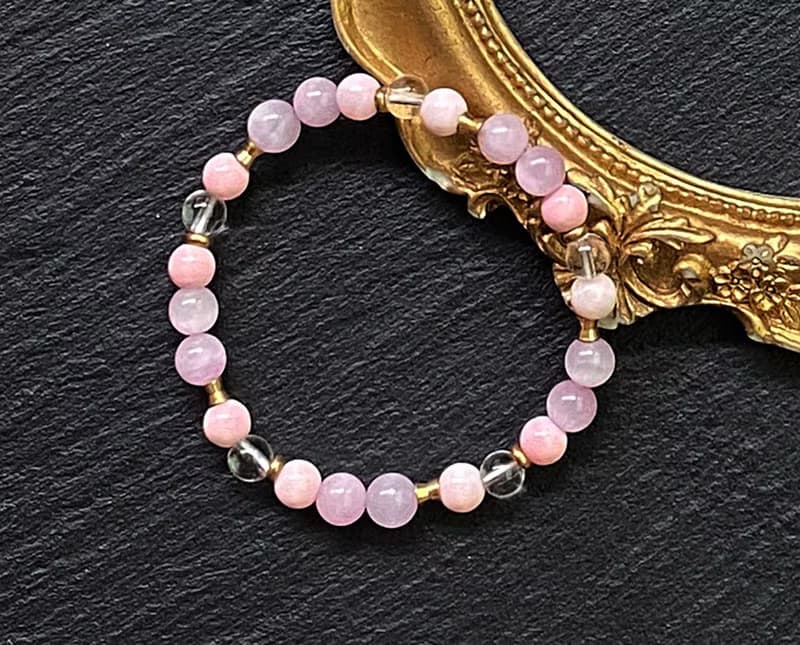 貓眼紫鋰輝石x夢幻女王貝x白水晶 黃銅手鍊 聚集正能量 提升魅力