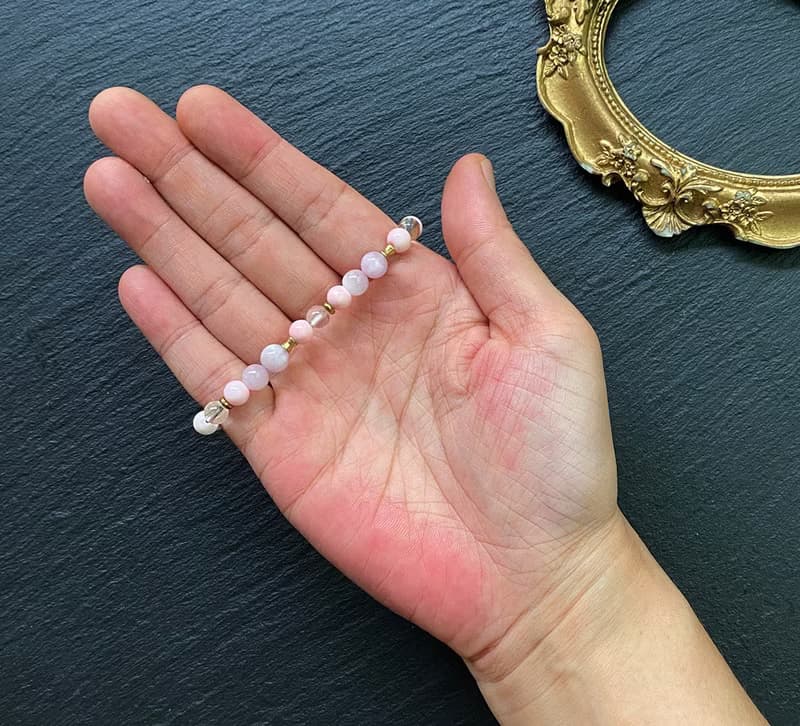 貓眼紫鋰輝石x夢幻女王貝x白水晶 黃銅手鍊 聚集正能量 提升魅力