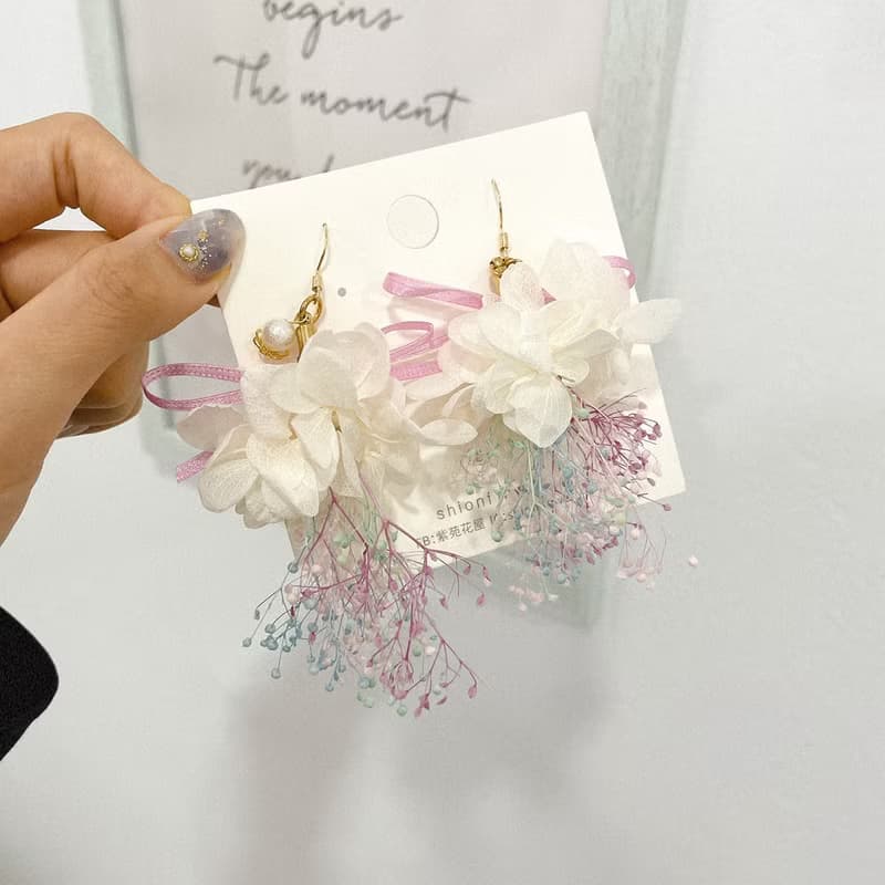 【耳環】永生繡球花花束耳環 8/11 紫苑花屋FB直播介紹