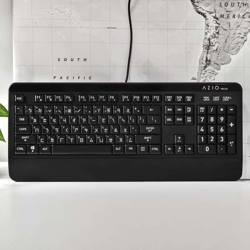 AZIO抗菌可水洗鍵盤(防水鍵盤/可酒精擦拭/注音大字體)