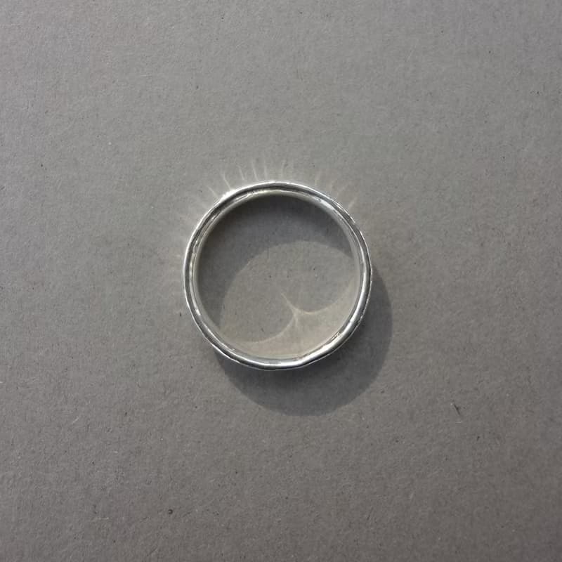 歲月光輪 手工鍛敲 純銀戒指-尾戒