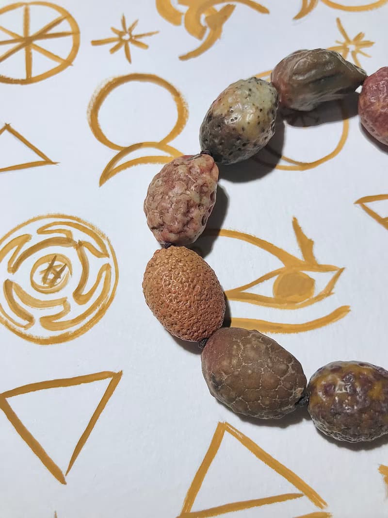 蒙古嘉吉灘紅棕色瑪瑙編織手鍊